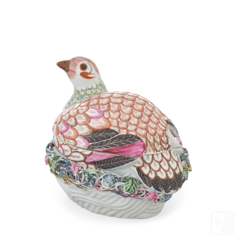 A large Worcester partridge tureen and cover, circa 1754-56 - 图4
